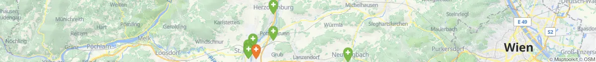 Kartenansicht für Apotheken-Notdienste in der Nähe von Perschling (Sankt Pölten (Land), Niederösterreich)